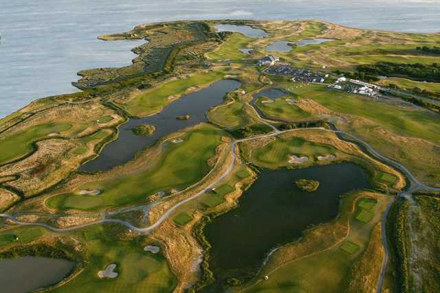 Aerial view of Machynys Peninsula Golf & Country Club