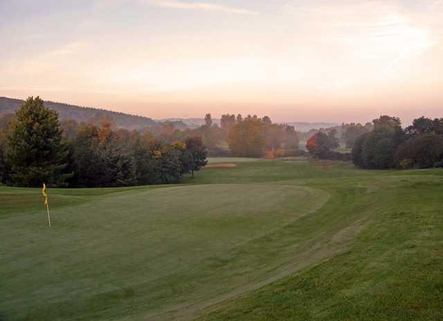 A view of hole #18 at  Padeswood and Buckley Golf Club.