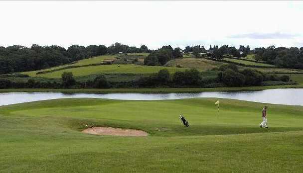 A view of green with water coming into play at Tredegar Park Golf Club