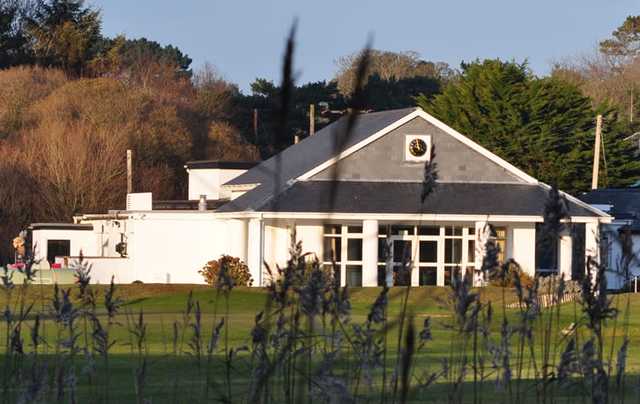 A view of the clubhouse at Abersoch Golf Club