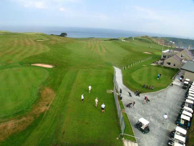 A view of the clubhouse at Nefyn Golf Club