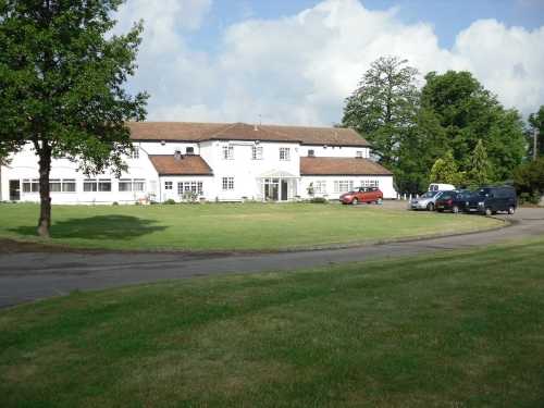 A view of the clubhouse at Cainhoe Wood Golf Club.