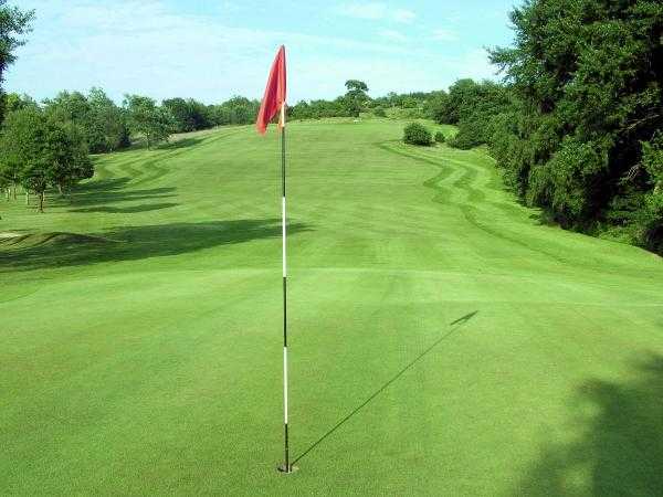 A view of the 18th hole at Mellor & Townscliffe Golf Club