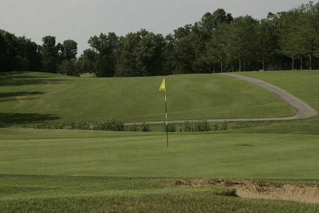 A view of a hole with undulating path in background at Frances E. Miller Memorial Golf Course