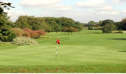 A view of the 18th green at Sale Golf Club