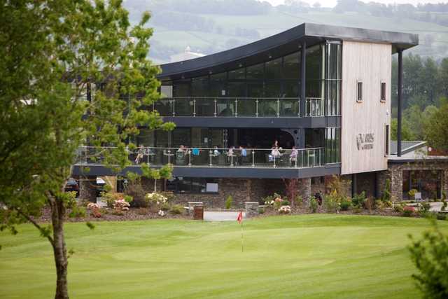 View of the clubhouse at Carus Green from the fairway