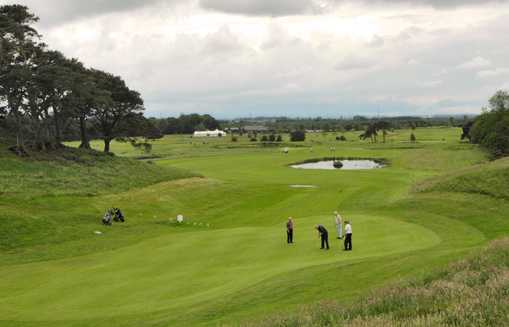 A view of the 4th hole at Hadrians Course from Eden Golf Club