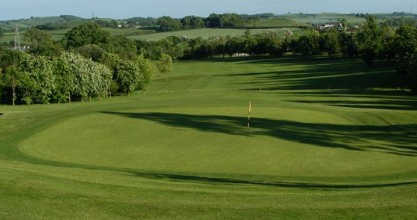 A view of the 18th green at Dainton Park Golf Club