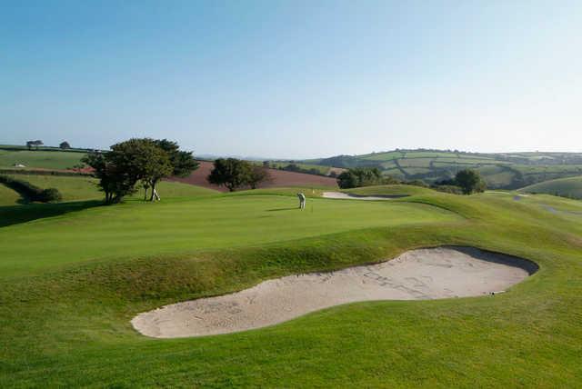 A view of the 16th green at Championship Course from Dartmouth Golf & Country Club