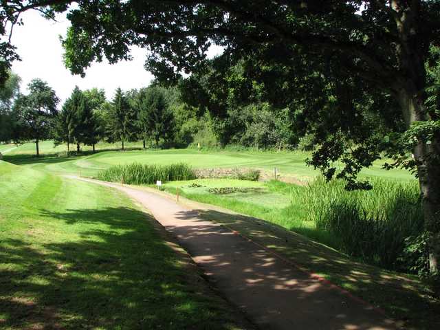 A view from the path of a green at Downes Crediton Golf Club