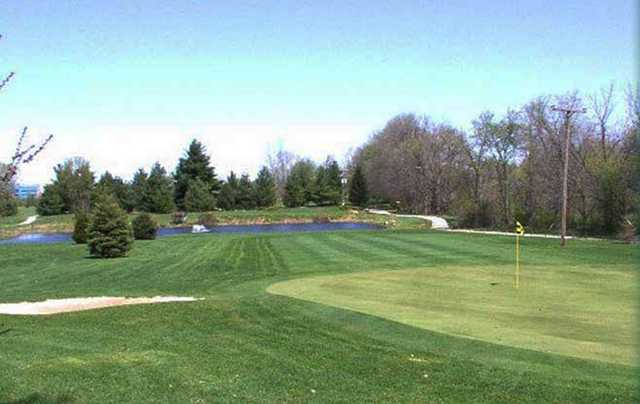 A view of a green from Eagle Pines Golf Club