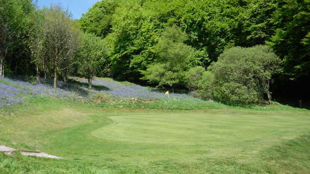 A view of the 9th green at Sidmouth Golf Club.