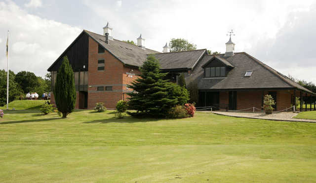 A view of the clubhouse at Crane Valley Golf Club