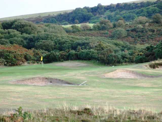 A view of the 15th green at Purbeck Course from Isle of Purbeck Golf Club