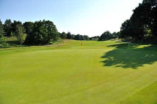 A view of hole #12 at Knighton Heath Golf Club