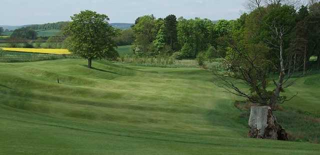Looking down the undulating fairway on the Headlam Hall Golf Course