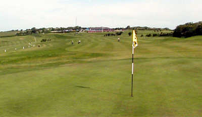 A view of the 1st hole at Dyke Golf Club