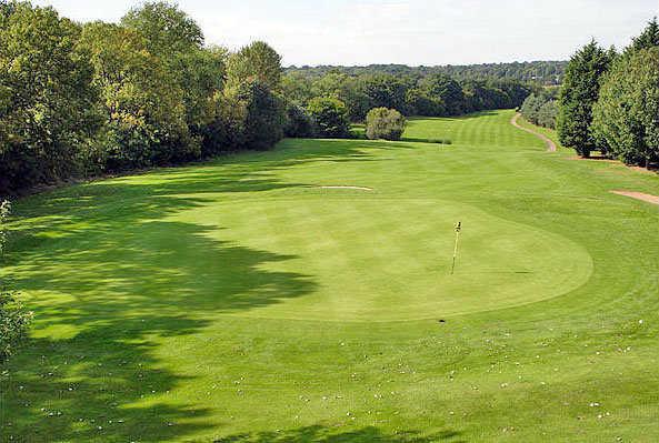 A view of green #18 at Trent Park Golf Club