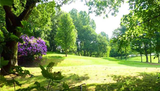 A sunny view of green at Prestwich Golf Club