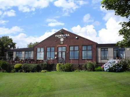 A view of the clubhouse at Tunshill Golf Club