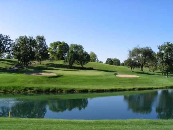 A view of the 13th hole at Crystal Woods Golf Club