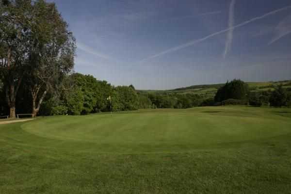 A view of the large 7th green at Shanklin & Sandown Golf Club