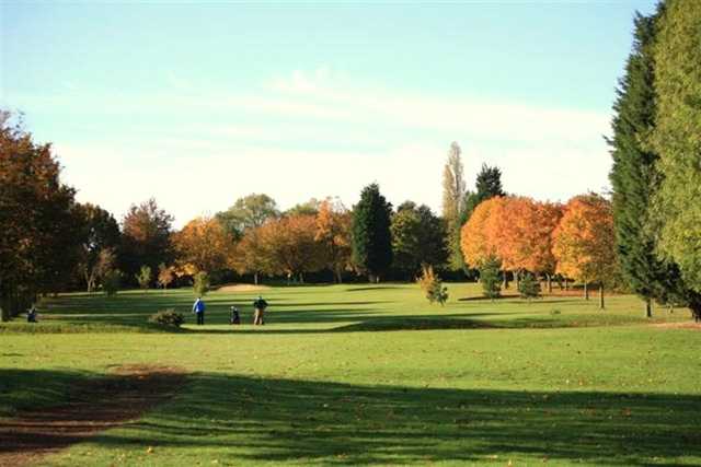 Autumnal view down a fairway at Gillingham Golf Club 