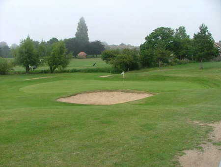 A view of hole #6 guarded by sand traps at St Augustines Golf Club