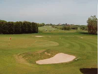 A view of the 18th green at Stanley Park Course from Blackpool Park Golf Club