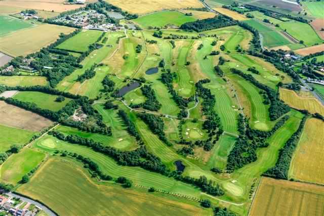 Aerial view of Hurlston Hall Golf Club