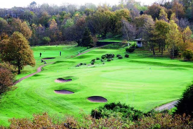 A view of the 14th green at Preston Golf Club