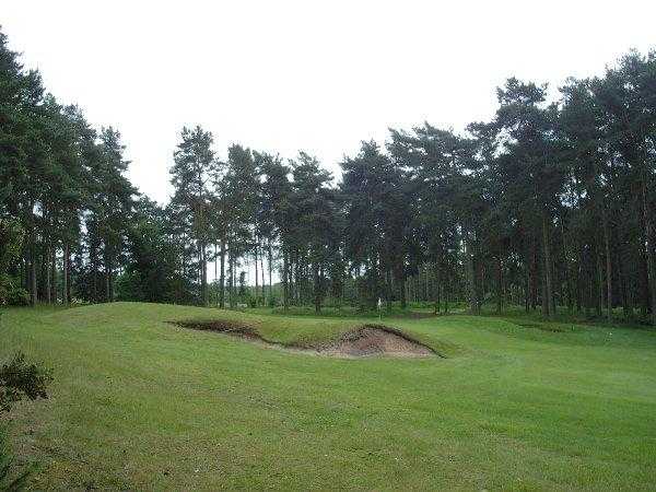 A view of the 10th hole protected by bunker at Market Rasen Golf Club