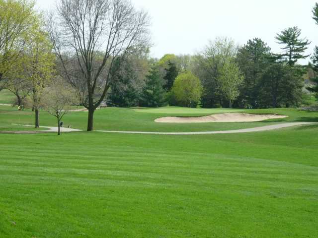Looking toward #1 green from hole 18 at Krueger-Haskell Golf Course