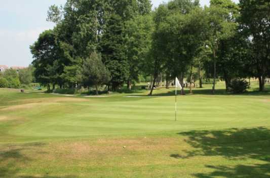 A view of hole #9 at West Derby Golf Club