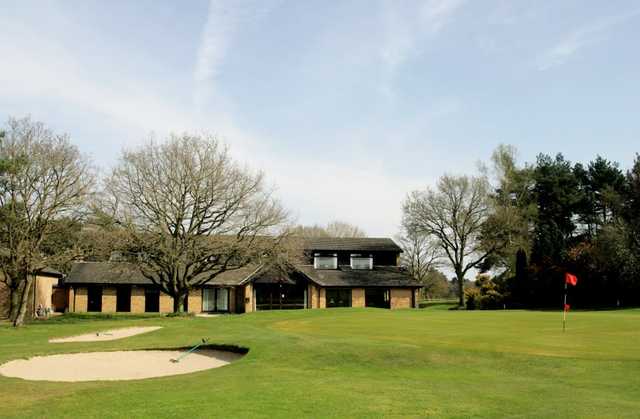 A view of the 18th hole with clubhouse in background at Thetford Golf Club