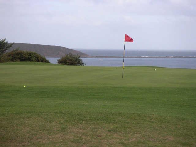 A view of the 18th hole at Main Course from Filey Golf Club