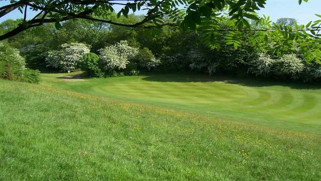 A spring view of a green at Kirkbymoorside Golf Course
