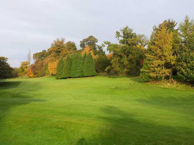A fall view of fairway #2 at Masham Golf Club
