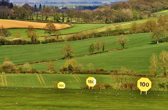 A view of the driving range at Tadmarton Heath Golf Club