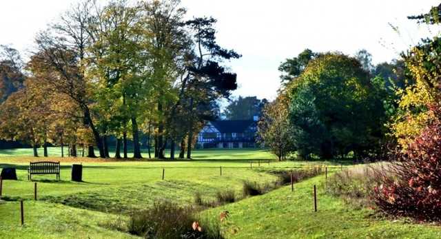 An autumn coloured view of the 18th fairway at The Springs Resort & Golf Club.