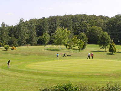A view of green #11 at Arscott Golf Club