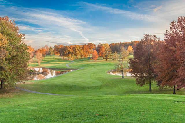 A fall view of a fairway at A. J. Jolly Golf Course