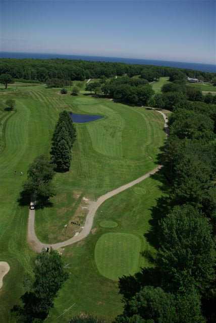 Aerial view of hole #17 at Cape Neddick Country Club