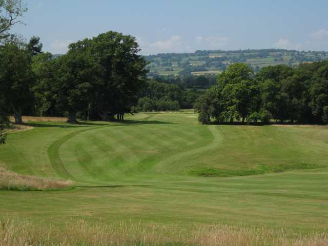 The approach to the 14th at Henlle Park Golf Club