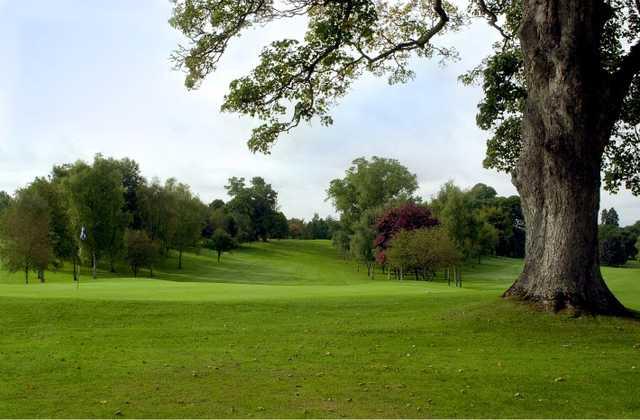 A view of green #18 at Oswestry Golf Club