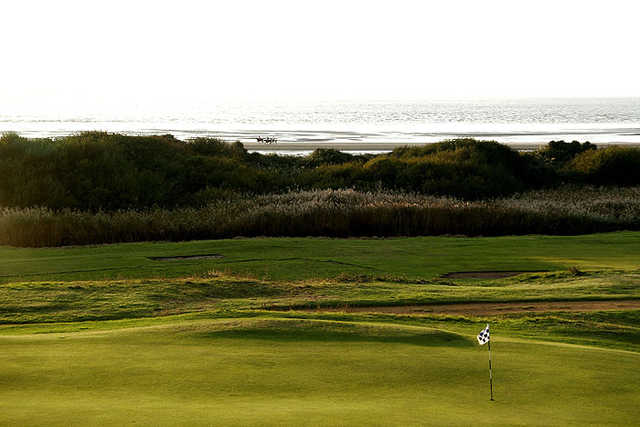 A view of the 1st hole at Channel Course from Burnham & Berrow Golf Club