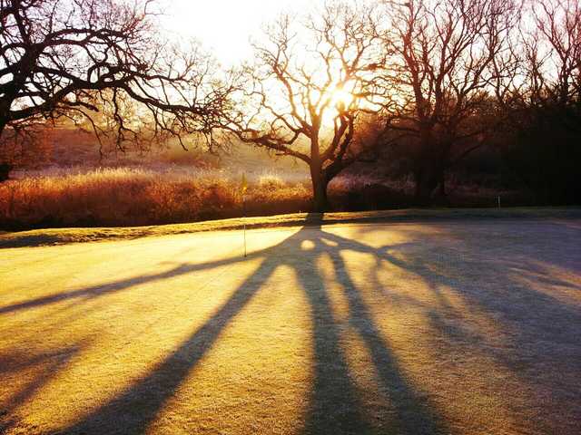 A view at dawn of hole #12 from Seckford Golf Club