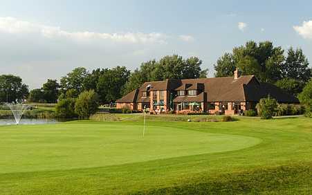 A view of the clubhouse at Pyrford Golf Club