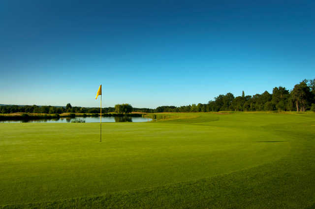 A view of green #9 at Sutton Green Golf Club