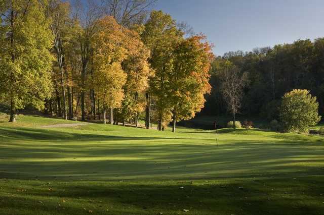 Autumn view of a hole at Crossgates Golf Course